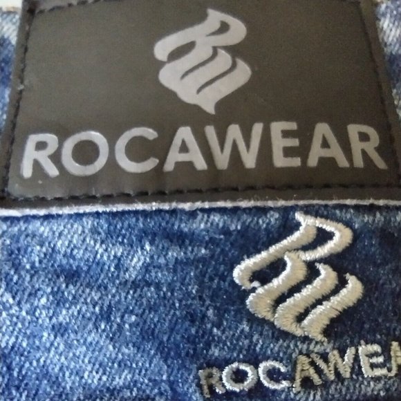Rocawear Classic Fit Distressed‎ Moto Denim Blue Shorts Men’s Size 44 - Picture 5 of 5